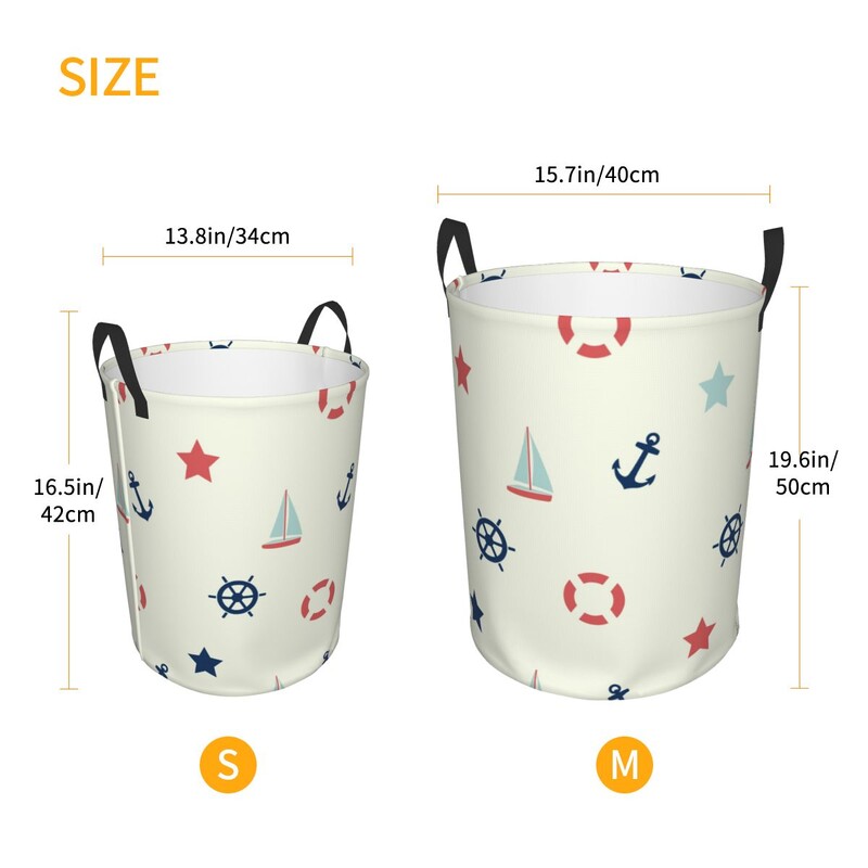 Skalbinių krepšelis Jūrinė tema Sulankstomi nešvarūs drabužiai Žaislai Sandėliavimo kibiras Buitinė