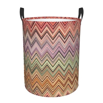 Boho Chic modernus zigzaginis skalbinių krepšelis sulankstomas geometrinis daugiaspalvis drabužių žaislų laikymo dėžė, skirta vaikų darželiui