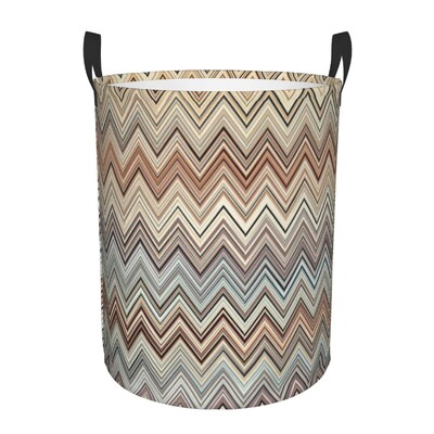 Boho Chic modernus zigzaginis skalbinių krepšelis sulankstomas geometrinis daugiaspalvis drabužių žaislų laikymo dėžė, skirta vaikų darželiui