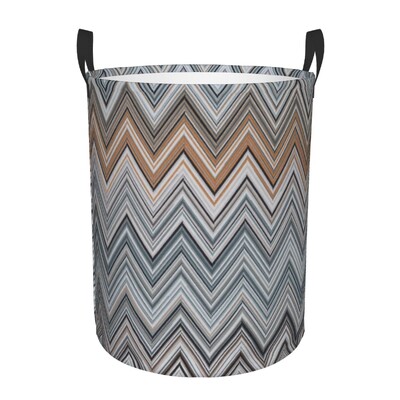 Boho Chic modernus zigzaginis skalbinių krepšelis sulankstomas geometrinis daugiaspalvis drabužių žaislų laikymo dėžė, skirta vaikų darželiui