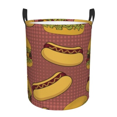 Αναδιπλούμενο καλάθι ρούχων για βρώμικα ρούχα Hot Dog Background Storage Hamper για παιδιά και βρεφικό σπίτι Organizer