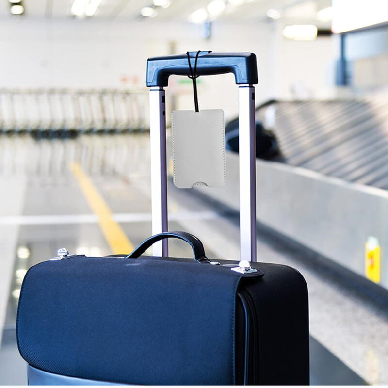 4 DB/Szett PU bőr poggyászcímkék Bőrönd névcímkék Utazási kiegészítők Poggyászcímke Beszállócímke névazonosító címkék