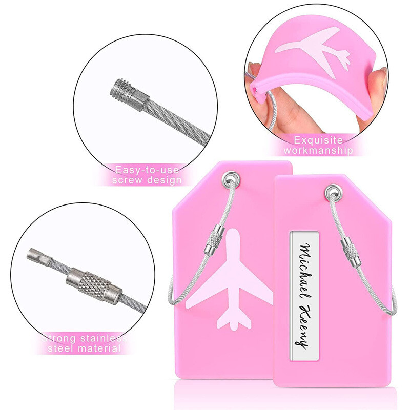 6 db Női Férfi Utazási Kiegészítők Szilikon Poggyászcímkék Bőrönd azonosító Név Cím Tartó Poggyászcímke Unisex címke Kiváló minőség