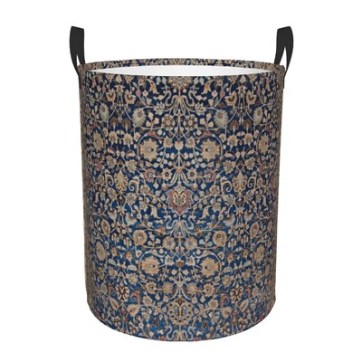 Ισφαχάν Αντίκα Central Persian Carpet Καλάθι πλυντηρίου Πτυσσόμενο μεγάλος κάδος ρούχων Χαλί Bohemian Geometric Baby Hammper