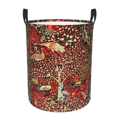 Ισφαχάν Αντίκα Central Persian Carpet Καλάθι πλυντηρίου Πτυσσόμενο μεγάλος κάδος ρούχων Χαλί Bohemian Geometric Baby Hammper