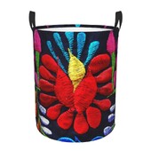Meksikos „Fiesta Flowers Art“ skalbinių krepšelis Sulankstomas tekstilės siuvinėjimas kūdikių kliūtys darželio žaislams Organizatoriaus laikymo dėžės