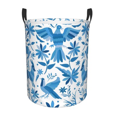 Meksikos „Fiesta Flowers Art“ skalbinių krepšelis Sulankstomas tekstilės siuvinėjimas kūdikių kliūtys darželio žaislams Organizatoriaus laikymo dėžės