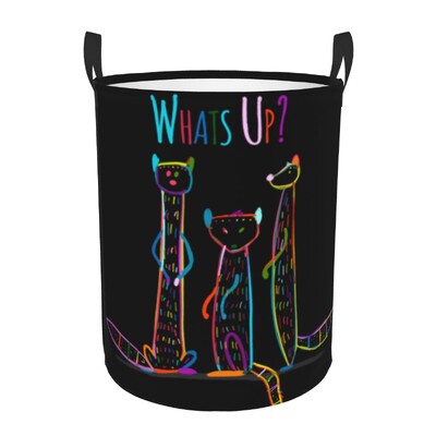 Vicces mongúzok színes szennyes kosár összecsukható piszkos ruhák játékok tároló vödör Háztartás