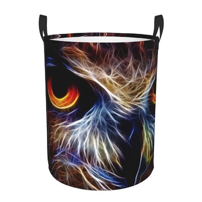 Καλάθι ρούχων Cartoon Owl Πτυσσόμενοι κάδοι αποθήκευσης για τα παιχνίδια οργάνωσης παιχνιδιών