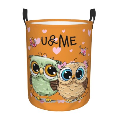 Καλάθι ρούχων Cartoon Owl Πτυσσόμενοι κάδοι αποθήκευσης για τα παιχνίδια οργάνωσης παιχνιδιών