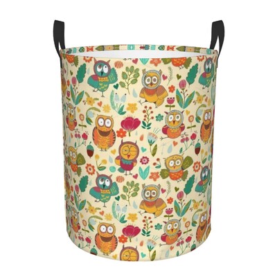 Καλάθι ρούχων Cartoon Owl Πτυσσόμενοι κάδοι αποθήκευσης για τα παιχνίδια οργάνωσης παιχνιδιών