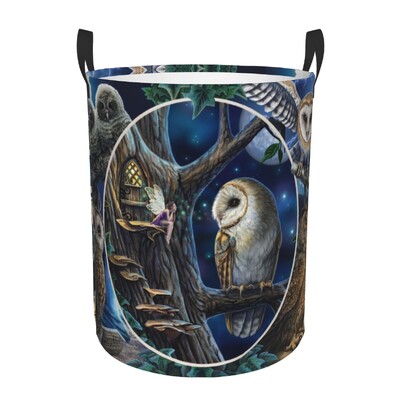 Καλάθι ρούχων Cartoon Owl Πτυσσόμενοι κάδοι αποθήκευσης για τα παιχνίδια οργάνωσης παιχνιδιών