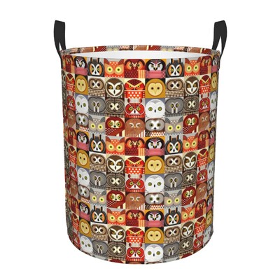 Καλάθι ρούχων Cartoon Owl Πτυσσόμενοι κάδοι αποθήκευσης για τα παιχνίδια οργάνωσης παιχνιδιών