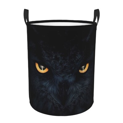 Καλάθι ρούχων Cartoon Owl Πτυσσόμενοι κάδοι αποθήκευσης για τα παιχνίδια οργάνωσης παιχνιδιών
