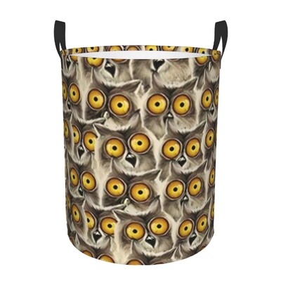Καλάθι ρούχων Cartoon Owl Πτυσσόμενοι κάδοι αποθήκευσης για τα παιχνίδια οργάνωσης παιχνιδιών