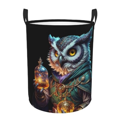 Καλάθι ρούχων Cartoon Owl Πτυσσόμενοι κάδοι αποθήκευσης για τα παιχνίδια οργάνωσης παιχνιδιών
