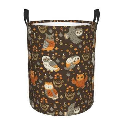Καλάθι ρούχων Cartoon Owl Πτυσσόμενοι κάδοι αποθήκευσης για τα παιχνίδια οργάνωσης παιχνιδιών