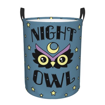 Καλάθι ρούχων Cartoon Owl Πτυσσόμενοι κάδοι αποθήκευσης για τα παιχνίδια οργάνωσης παιχνιδιών