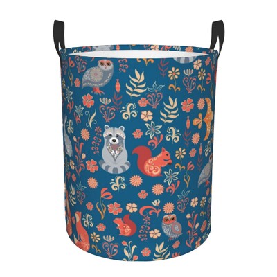 Καλάθι ρούχων Cartoon Owl Πτυσσόμενοι κάδοι αποθήκευσης για τα παιχνίδια οργάνωσης παιχνιδιών
