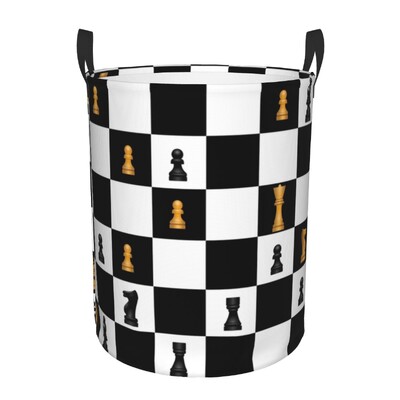 Chess Dimension Hamper Laundry Large Storage Basket Game Lover Chess Piece Kids Nursery Toy Organizer