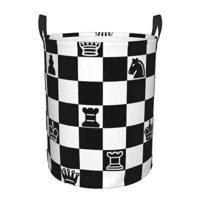 Chess Dimension Hamper Laundry Large Storage Basket Game Lover Chess Piece Kids Nursery Toy Organizer
