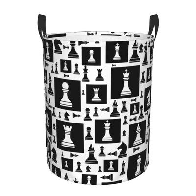 Chess Dimension Hamper Laundry Large Storage Basket Game Lover Chess Piece Kids Nursery Toy Organizer