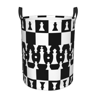 Chess Dimension Hamper Laundry Large Storage Basket Game Lover Chess Piece Kids Nursery Toy Organizer