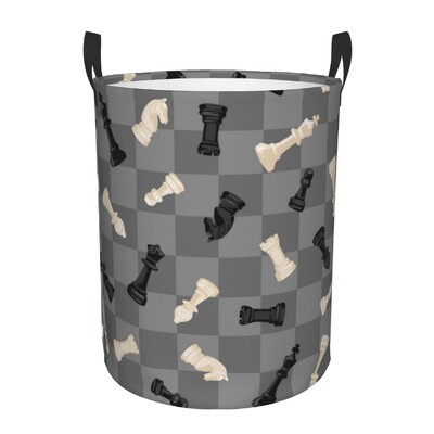 Chess Dimension Hamper Laundry Large Storage Basket Game Lover Chess Piece Kids Nursery Toy Organizer