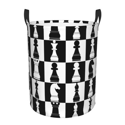 Chess Dimension Hamper Laundry Large Storage Basket Game Lover Chess Piece Kids Nursery Toy Organizer
