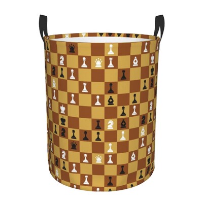 Chess Dimension Hamper Laundry Large Storage Basket Game Lover Chess Piece Kids Nursery Toy Organizer