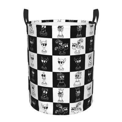 Chess Dimension Hamper Laundry Large Storage Basket Game Lover Chess Piece Kids Nursery Toy Organizer