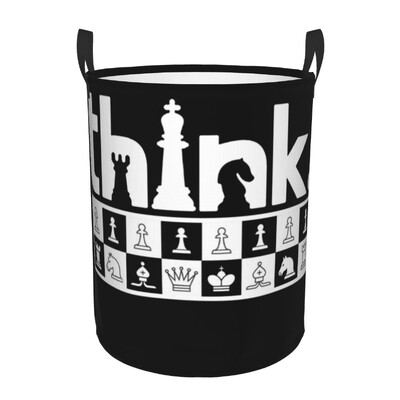 Chess Dimension Hamper Laundry Large Storage Basket Game Lover Chess Piece Kids Nursery Toy Organizer