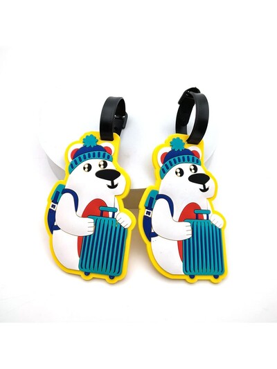 1 DB Geometrikus puha szilikon poggyászcímkék Bőrönd azonosító Címek Név Tartó Poggyászcímke címke Utazási kiegészítők Csomagcímkék