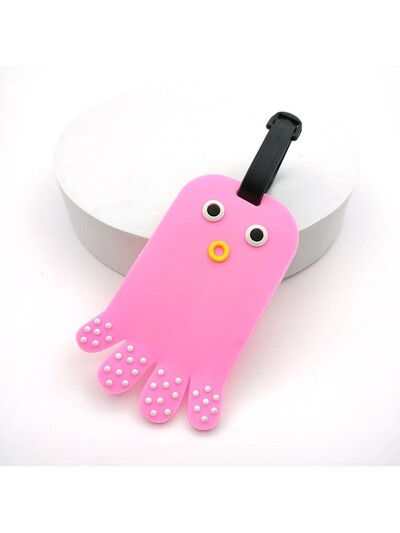 1 DB Geometrikus puha szilikon poggyászcímkék Bőrönd azonosító Címek Név Tartó Poggyászcímke címke Utazási kiegészítők Csomagcímkék