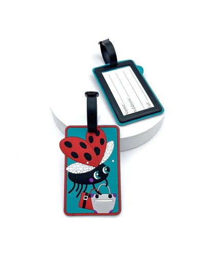 1 DB Geometrikus puha szilikon poggyászcímkék Bőrönd azonosító Címek Név Tartó Poggyászcímke címke Utazási kiegészítők Csomagcímkék