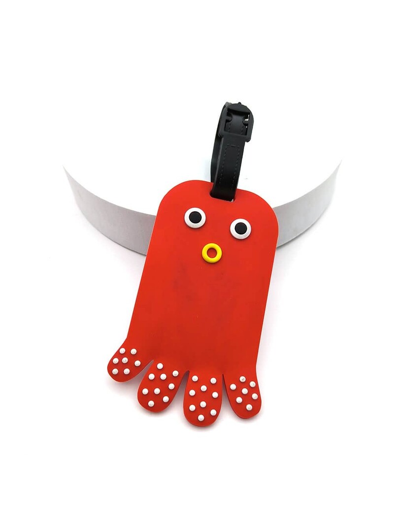 1 DB Geometrikus puha szilikon poggyászcímkék Bőrönd azonosító Címek Név Tartó Poggyászcímke címke Utazási kiegészítők Csomagcímkék