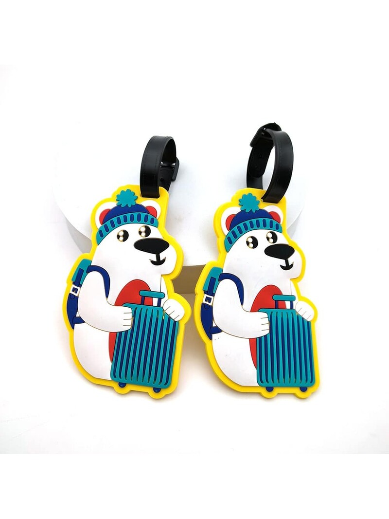 1 DB Geometrikus puha szilikon poggyászcímkék Bőrönd azonosító Címek Név Tartó Poggyászcímke címke Utazási kiegészítők Csomagcímkék