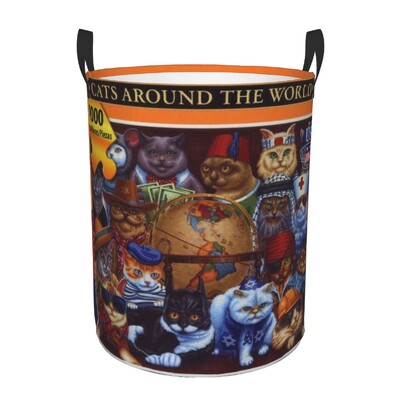 Χαριτωμένο Creative Cat Laundry Hamper Μεγάλο καλάθι αποθήκευσης για κορίτσια, για αγόρια, οργάνωση παιχνιδιών