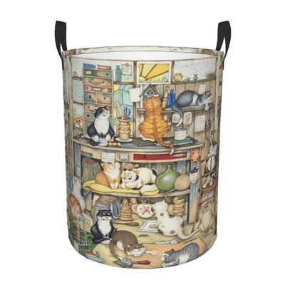 Χαριτωμένο Creative Cat Laundry Hamper Μεγάλο καλάθι αποθήκευσης για κορίτσια, για αγόρια, οργάνωση παιχνιδιών