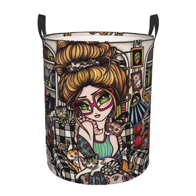 Χαριτωμένο Creative Cat Laundry Hamper Μεγάλο καλάθι αποθήκευσης για κορίτσια, για αγόρια, οργάνωση παιχνιδιών