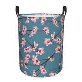 Vandeniui atsparus laikymo krepšys Sakura mėlynas fonas Buitinis nešvarių skalbinių krepšelis Sulankstomas laikymo kibiras Drabužiai Žaislai Organizatorius