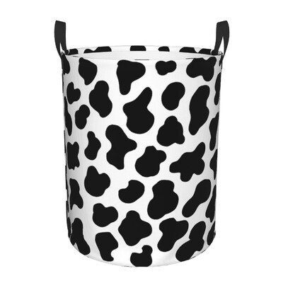 Individualizuotas karvės spausdinimo raštas skalbinių krepšelis sulankstomas kailiukas Gyvūno oda Odiniai žaisliniai drabužiai trukdo laikyti vaikų darželiui