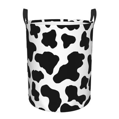 Individualizuotas karvės spausdinimo raštas skalbinių krepšelis sulankstomas kailiukas Gyvūno oda Odiniai žaisliniai drabužiai trukdo laikyti vaikų darželiui