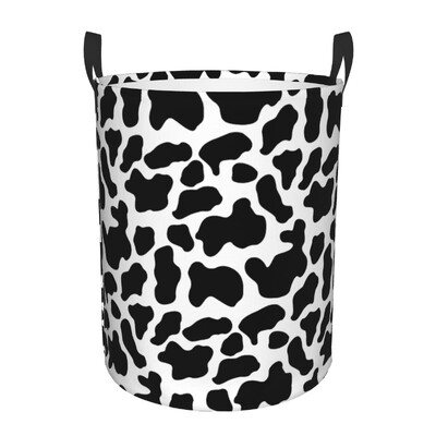Individualizuotas karvės spausdinimo raštas skalbinių krepšelis sulankstomas kailiukas Gyvūno oda Odiniai žaisliniai drabužiai trukdo laikyti vaikų darželiui