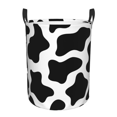 Individualizuotas karvės spausdinimo raštas skalbinių krepšelis sulankstomas kailiukas Gyvūno oda Odiniai žaisliniai drabužiai trukdo laikyti vaikų darželiui