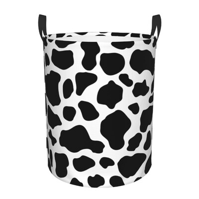 Individualizuotas karvės spausdinimo raštas skalbinių krepšelis sulankstomas kailiukas Gyvūno oda Odiniai žaisliniai drabužiai trukdo laikyti vaikų darželiui