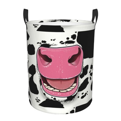 Individualizuotas karvės spausdinimo raštas skalbinių krepšelis sulankstomas kailiukas Gyvūno oda Odiniai žaisliniai drabužiai trukdo laikyti vaikų darželiui