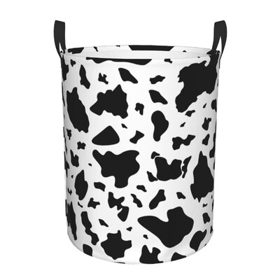 Individualizuotas karvės spausdinimo raštas skalbinių krepšelis sulankstomas kailiukas Gyvūno oda Odiniai žaisliniai drabužiai trukdo laikyti vaikų darželiui
