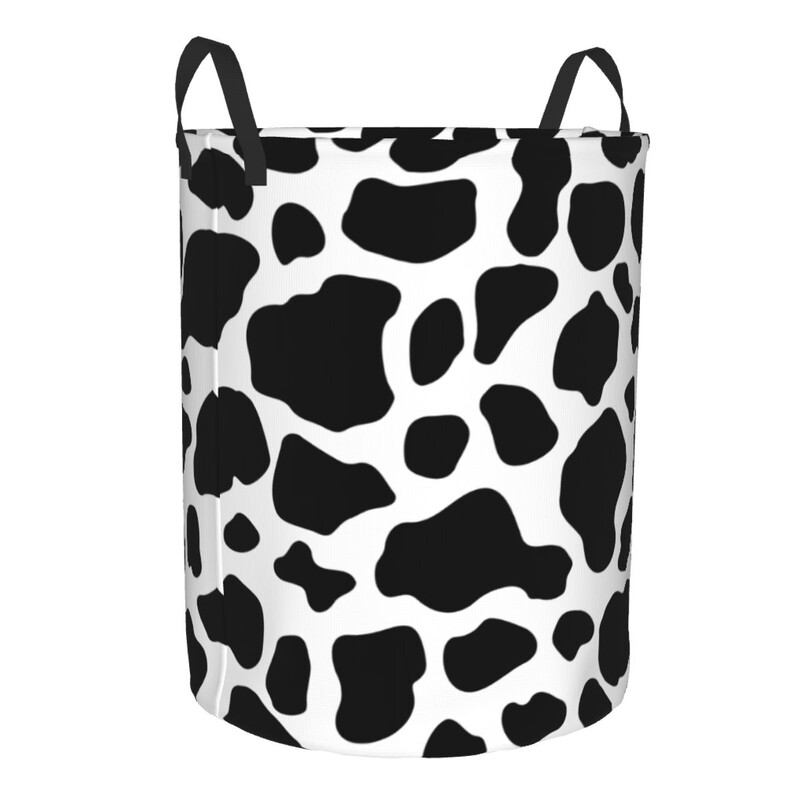 Individualizuotas karvės spausdinimo raštas skalbinių krepšelis sulankstomas kailiukas Gyvūno oda Odiniai žaisliniai drabužiai trukdo laikyti vaikų darželiui