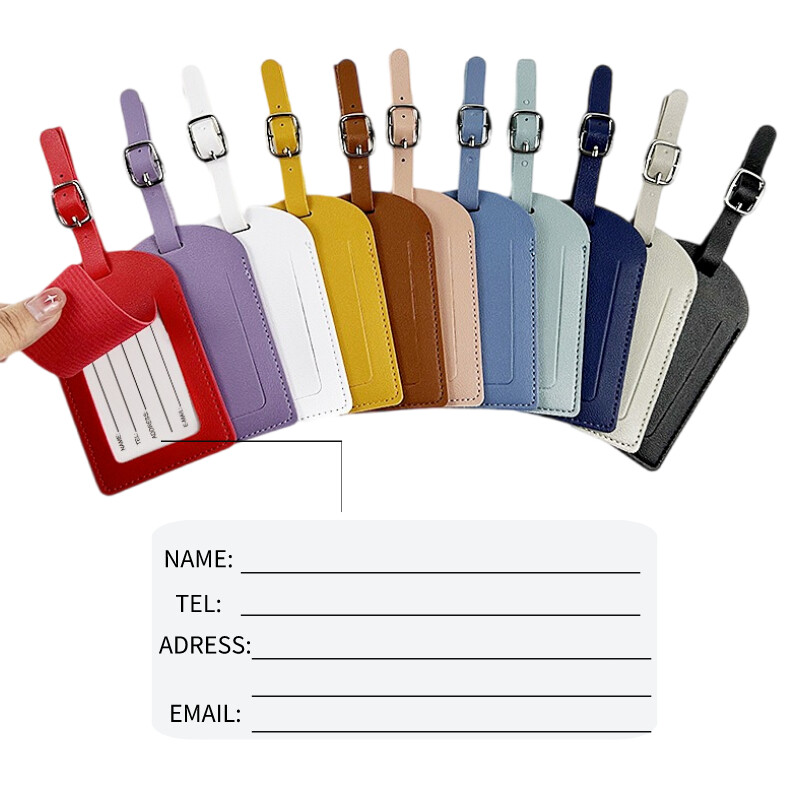 Žene Muškarci PU kožna oznaka za prtljagu Oznaka za identifikaciju kofera Oznaka za ukrcajnu torbu za prtljagu Oznaka s imenom ID Adresa Držač Putna oprema